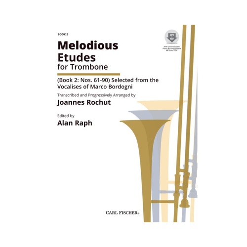 Bordogni Melodious Etudes for Trombone Book 2 Nos 61-90 with Piano Accompaniments and CD