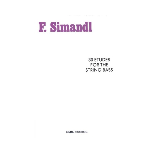 Simandl 30 Etudes for String Bass by Carl Fischer, 35 Pages