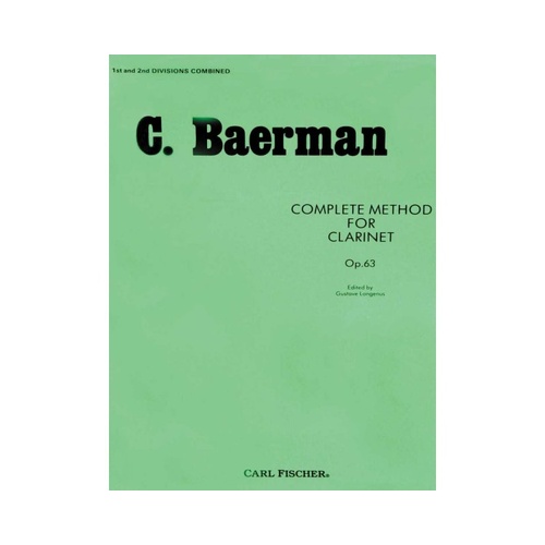 Baermann Complete Method for Clarinet Op. 63 by Carl Fischer, 96 Pages