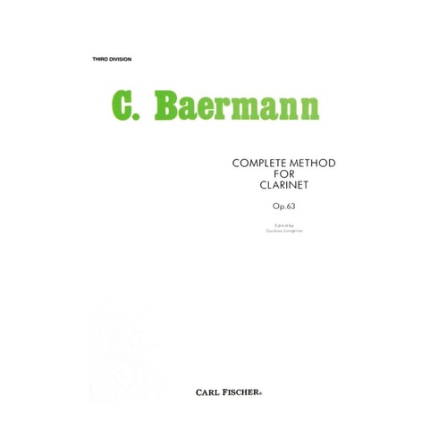 Baermann Complete Method Op 63 BK 3 Clarinet