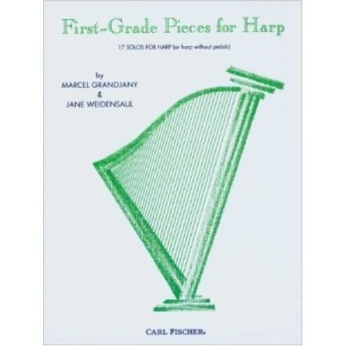 Weidensaul First-Grade Pieces for Harp by Marcel Grandjany - 16 Pages, Beginner Level, Includes Fingerings, Treble Clef, C, 1 Flat, 1 Sharp