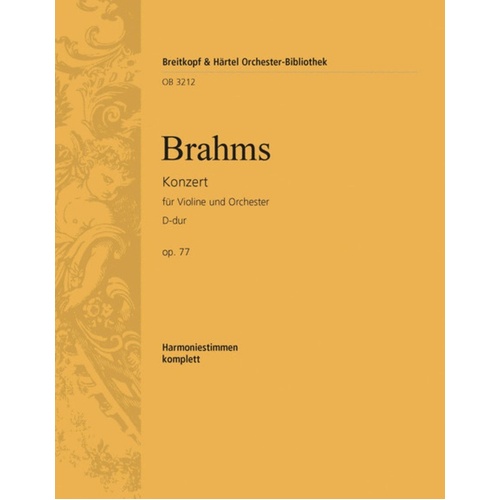 Violin Concerto Op 77 D Harmony Parts Book
