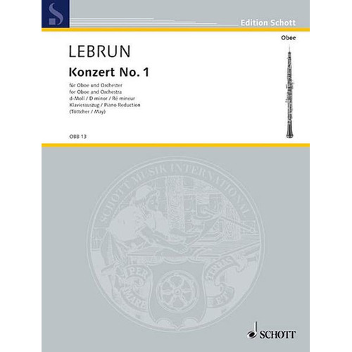 Concerto No 1 D Min Oboe Piano Book