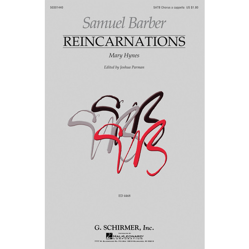 Reincarnations No 1 Mary Hynes SATB Book