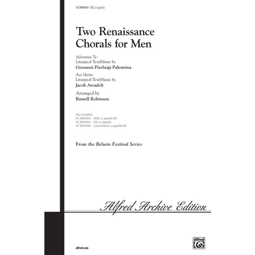Renaissance Chorals 2 For Men TBB Arr Robinson
