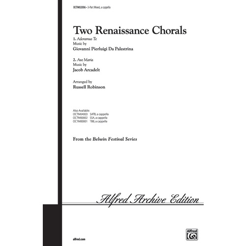 Renaissance Chorals 2 For 3 Part Mixed Arr Robinso