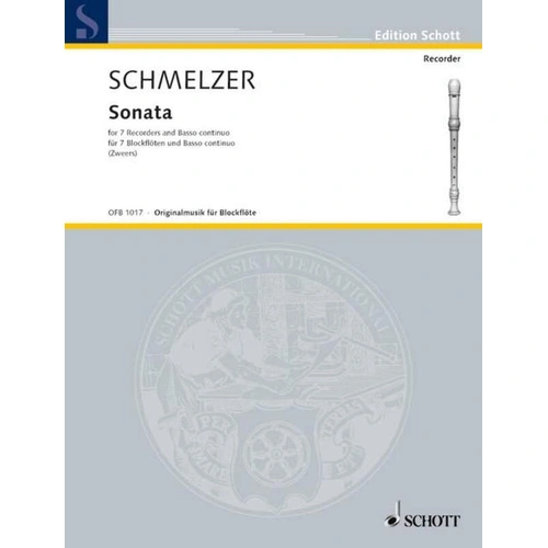 Schmelzer - Sonata for 7 Recorders (SSAATTB) Basso Continuo, Schott Music