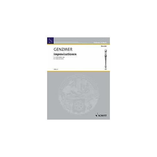 Genzmer - Improvisationen for Treble Recorder, GeWV 211, Schott Music, 16 Pages, Recorder Solo