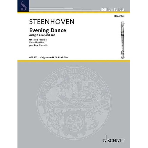 Steenhoven Evening Dance Treble Recorder Solo Sheet Music