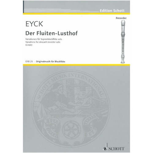 Der Fluyten Lusthof Selections for Recorder by Jakob van Eyck, Schott Music, 27 Pages, ABRSM Syllabus (Grade 1-8)