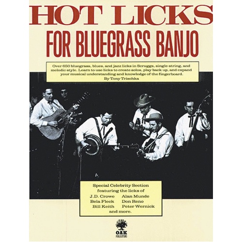 Hot Licks For Bluegrass Banjo(Trischka) Book