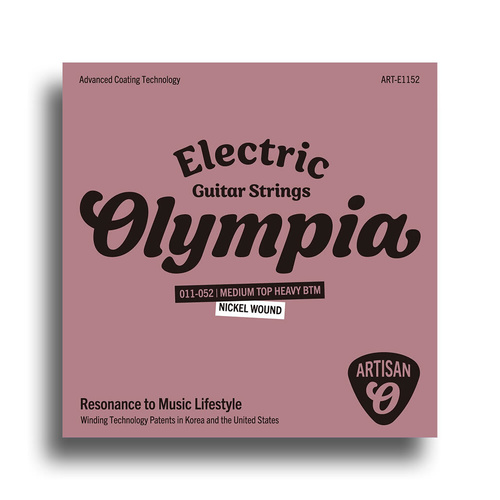 Olympia Artisan Series Coated Electric Guitar String Set 11-52 Medium Top Heavy Bottom