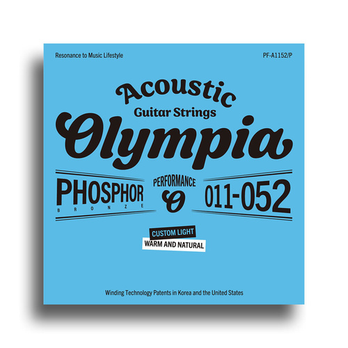 Olympia Performance Series Phosphor Bronze Custom Light Acoustic Guitar String Set 11-52