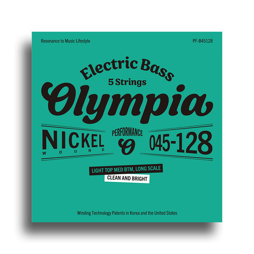 Olympia Performance Series Electric Bass Guitar Strings Set 5-String (Light Top Medium Bottom 45-128)