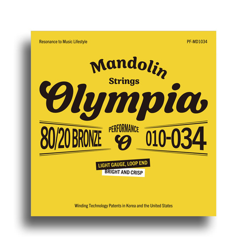 Olympia Performance Series Light Loop-End Mandolin Strings Set 10-34