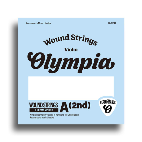 Olympia Performance Series A-2ND Violin Single String for 4/4 Violins, Tin-Plated High Carbon Steel Core, Chrome Nickel Silver Wrap