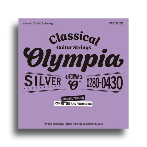 Olympia Performance Plus Coated Classical Nylon/Silver Normal Tension Guitar String Set (28-43)