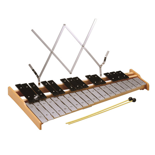 Opus Percussion 32-Note Glockenspiel with Sheet Music Holder and Beaters