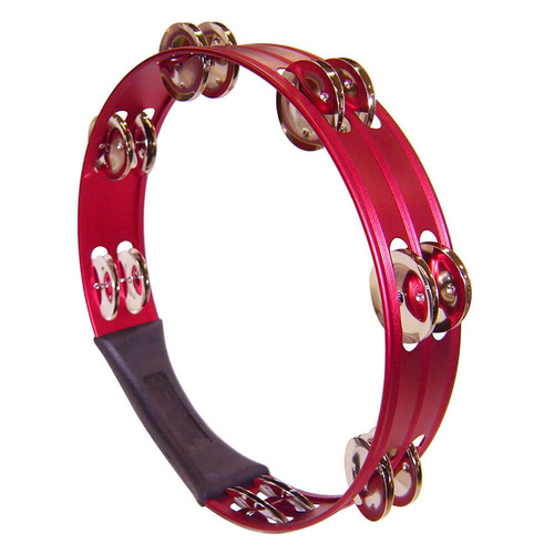 Opus Percussion 10" Red Tambourine with Double-Row Jingles