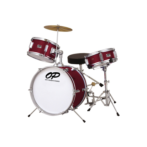 Opus Percussion 3-Piece Junior Drum Kit with Wine Red Wrap Finish