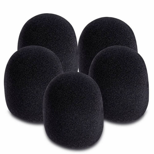 On Stage Black Foam Microphone Windscreens Pack of 5