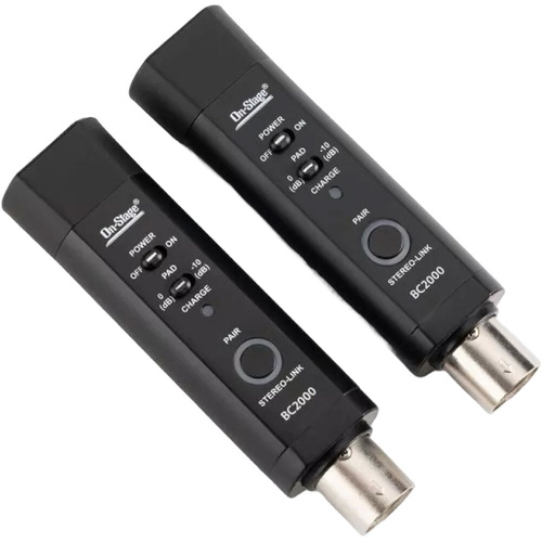 On Stage BC2000V2 Rechargeable Stereo Bluetooth Converter with XLR Connectors