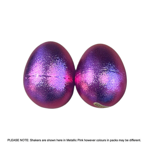 Opus Percussion Chicken Egg Mini Maracas - Assorted Metallic Colours (1 Pair)
