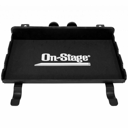On Stage DPT4000 Percussion Tray with Soft Case, 18" x 10", Steel Construction, Includes Mounting Brackets and Hooks for Accessories