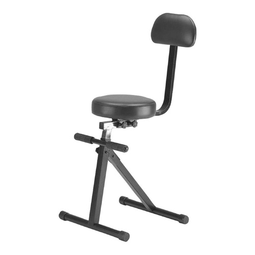 On Stage Height Adjustable Keyboard and Guitar Throne with Padded Backrest