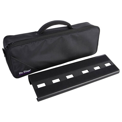 On Stage OSGPB2000 Compact Pedal Board with Gig Bag, 18.75" x 6", Aluminum Construction, Includes Hook & Loop Strips