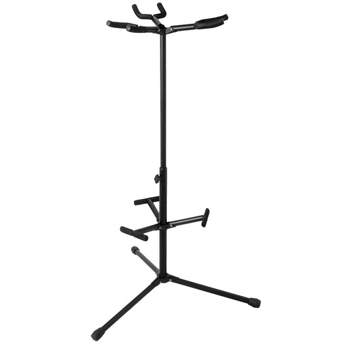 On Stage Hang It Triple Guitar Stand with Adjustable Height and Velveteen Rubber Padding