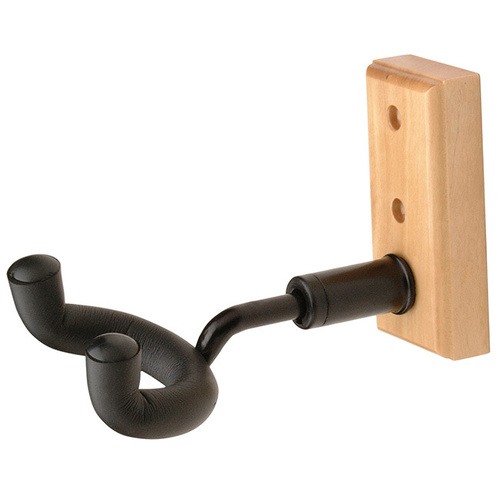 On Stage Mini Wall Guitar Hanger - Solid Pine & Steel, Adjustable Yoke Assembly