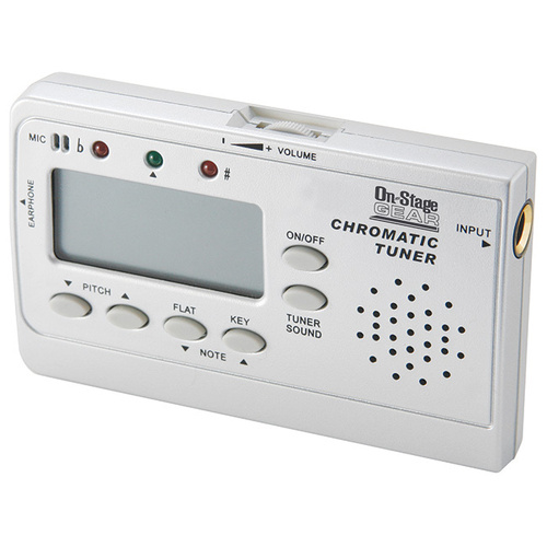 On Stage Chromatic Tuner with Built-In Mic, Pitch Pipe, LCD Display, Auto Power-Off, and 1/4" Input for Electric Instruments