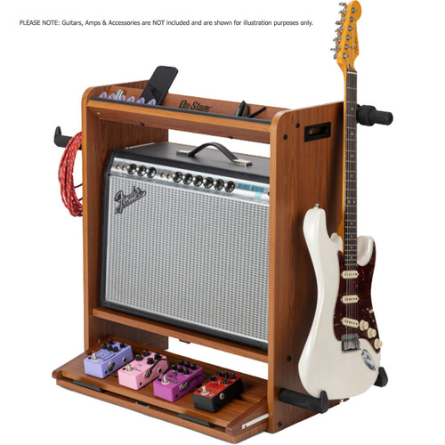 On Stage GWS5000B Professional Guitar Workstation with Removable Pedalboard, Rosewood Finish