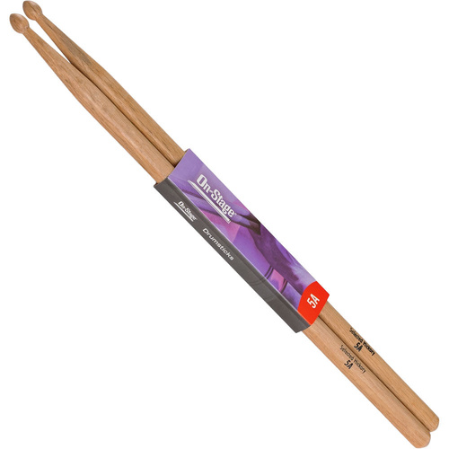 On Stage 5A Hickory Wood Tip Drum Sticks (1 Pair)