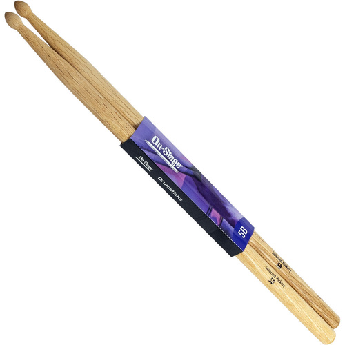 On Stage 5B Hickory Drum Sticks with Wood Tip - 1 Pair