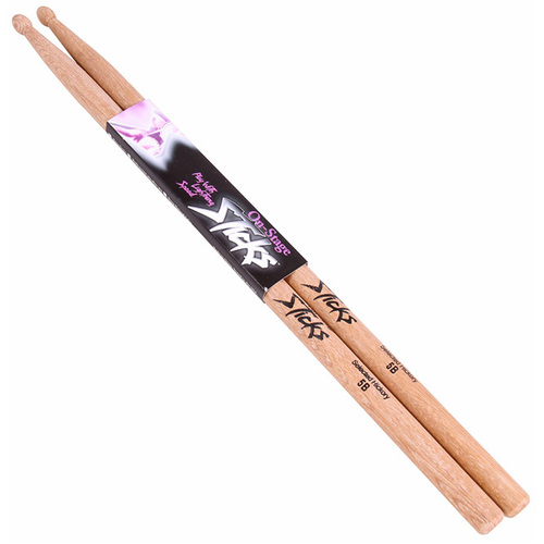 On Stage Hickory Wood with Wood Tip 7A Drum Sticks 