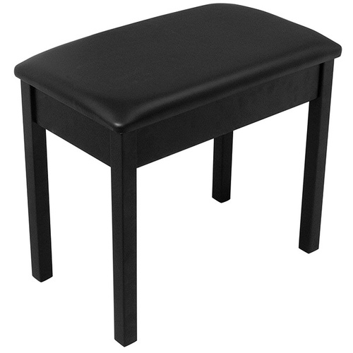 On Stage OSKB8802B Keyboard/Piano Bench in Black Wood & Vinyl, 19.5" Height, 240 lbs Capacity, 1.5" Cushion