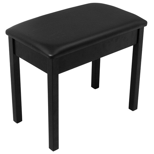 On Stage Flip-Top Keyboard Piano Bench, Solid Wood & Vinyl, Black, 19.5" Height, 240 lbs Capacity, 1.5" Cushion, 13.5" x 22.5" Seat Size