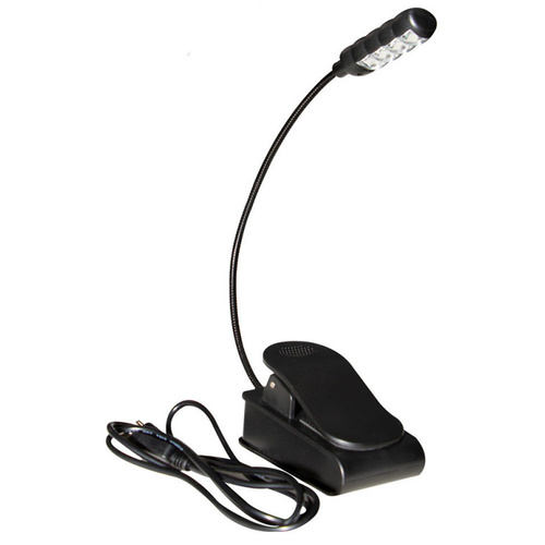 On Stage Clip-On USB Rechargeable Sheet Music Light with Flexible Gooseneck and 4 High-Intensity LEDs