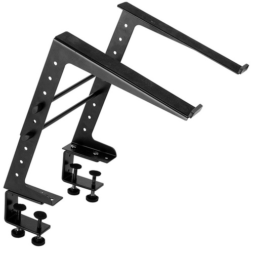 On Stage Clamp-On Multi-Purpose Stand with Shelf and Adjustable Height