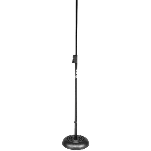 On Stage Straight Mic Stand with Quik-Release Trigger Clutch and 7lb Weighted Round Base