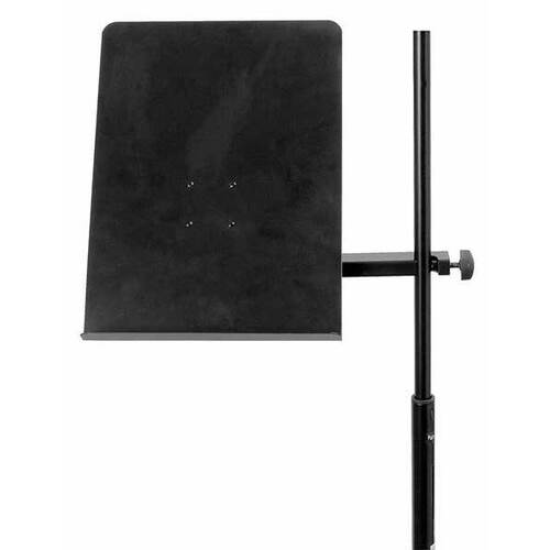 On Stage Clamp-On Music Stand Bookplate with U-Mount Clamp, 12-1/4" x 10-5/8" Size, Adjustable Height and Angle