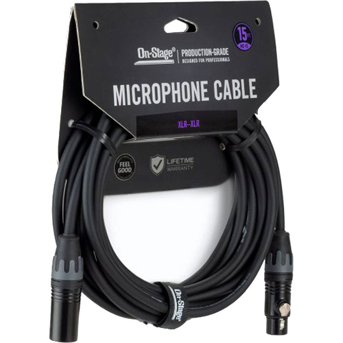 On Stage 15ft XLR Male to XLR Female Production-Grade Microphone Cable