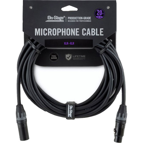 On Stage 20ft Production-Grade XLR Microphone Cable (Male to Female)