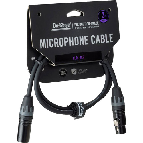 On Stage 3ft Production-Grade Microphone Cable XLR Male to XLR Female