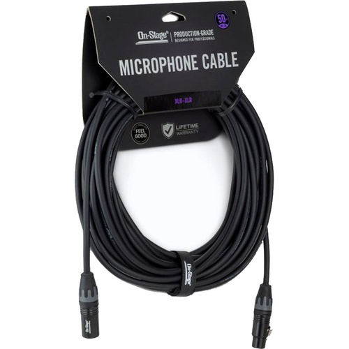 On Stage 50ft XLR Male to XLR Female Production-Grade Microphone Cable
