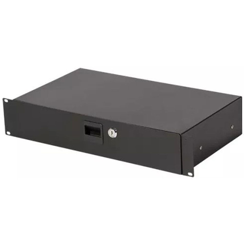 On Stage 2U Shallow Locking Rack Drawer for Studio and Stage Accessories