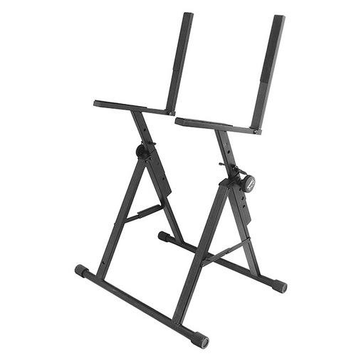 On Stage Tiltback Amp Stand - A-Frame, Adjustable Height 17"-24", 152 lbs Capacity, Rubber Pads, All-Steel, Black Powder Coat Finish