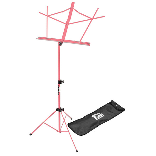 On Stage Pink Compact Sheet Music Stand with Carrying Bag